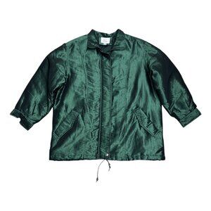 ELAN Vintage 90s Shiny Green Retro Winter Glam Parka Coat Womens 1X